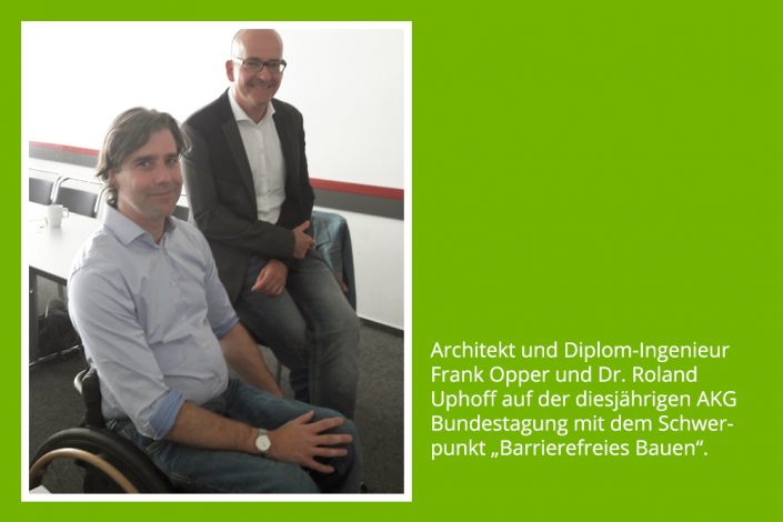 beitrag_arbeitskreis_kunstfehler_geburtshilfe_2018 Architekt und Diplom-Ingenieur Frank Opper und Dr. Roland Uphoff auf der diesjährigen AKG Bundestagung mit dem Schwerpunkt "Barrierefreies Bauen"